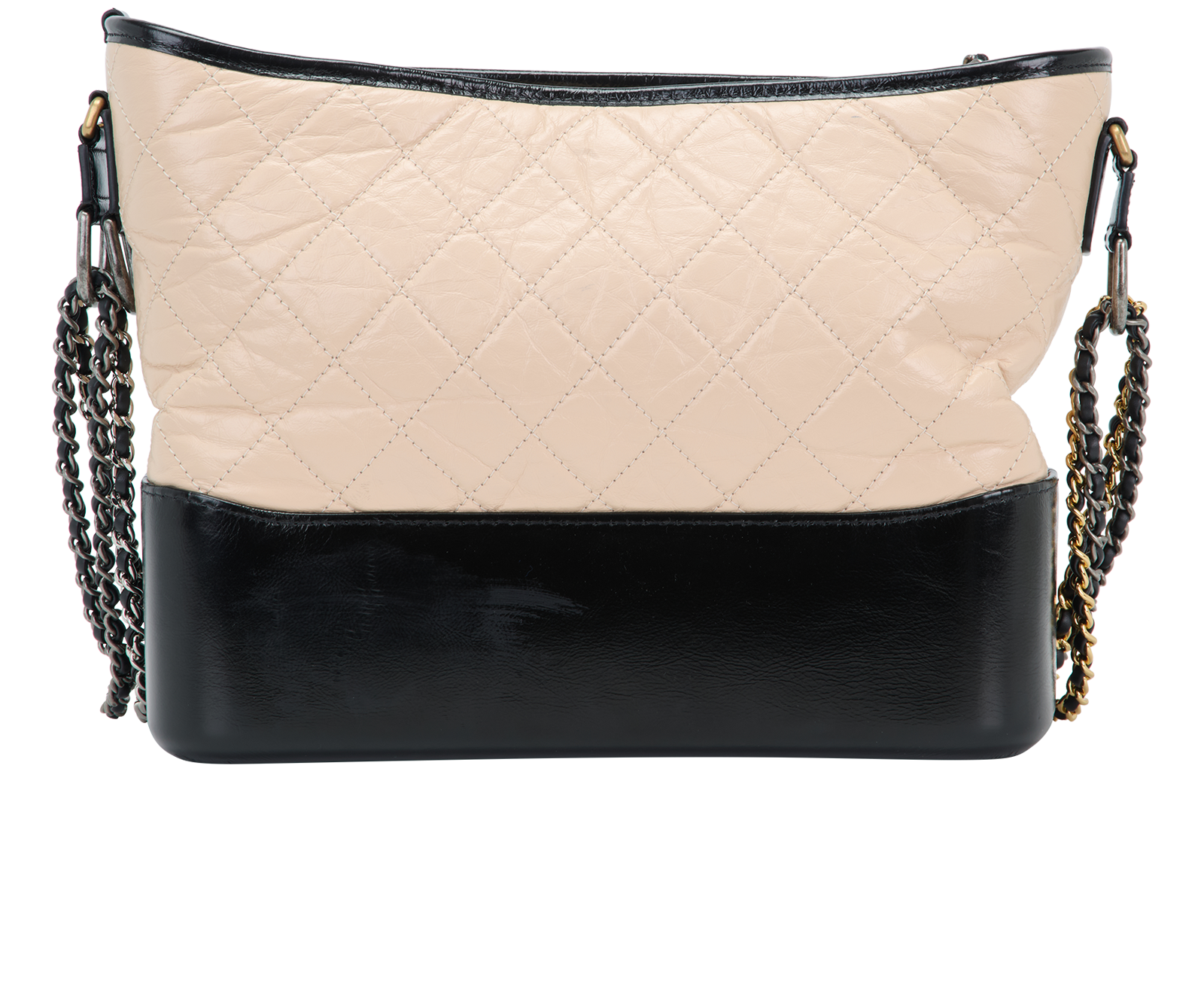 Medium Gabrielle, &pound;1,800, Handbags, Black/Pink, Leather, Back view